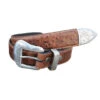 Lejon Men's Ostrich Print Leather Belt