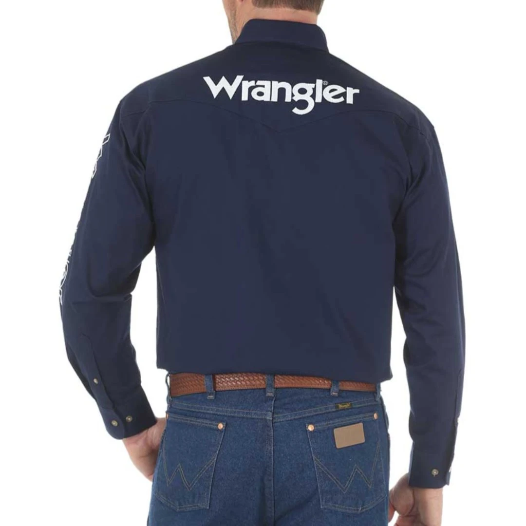 Wrangler Men's Logo Embroidered Shirt 2 Wrangler Men's Logo Embroidered Shirt - Image 2