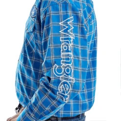 Wrangler Men's Ford Logo Plaid Shirt -Western Cowboy Equipment Store 0b1191d4dc00450951532e14d8367bac