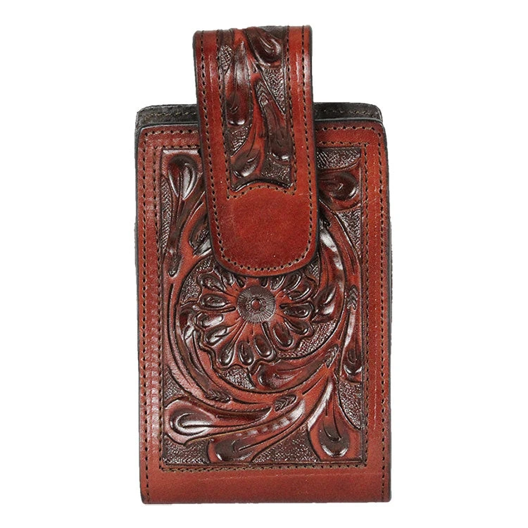 Austin Accent Floral Tooled Leather Cell Phone Case 1 Austin Accent Floral Tooled Leather Cell Phone Case