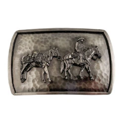 Montana Silversmiths Men's River Rock Cascade Pack Horse & Rider Buckle