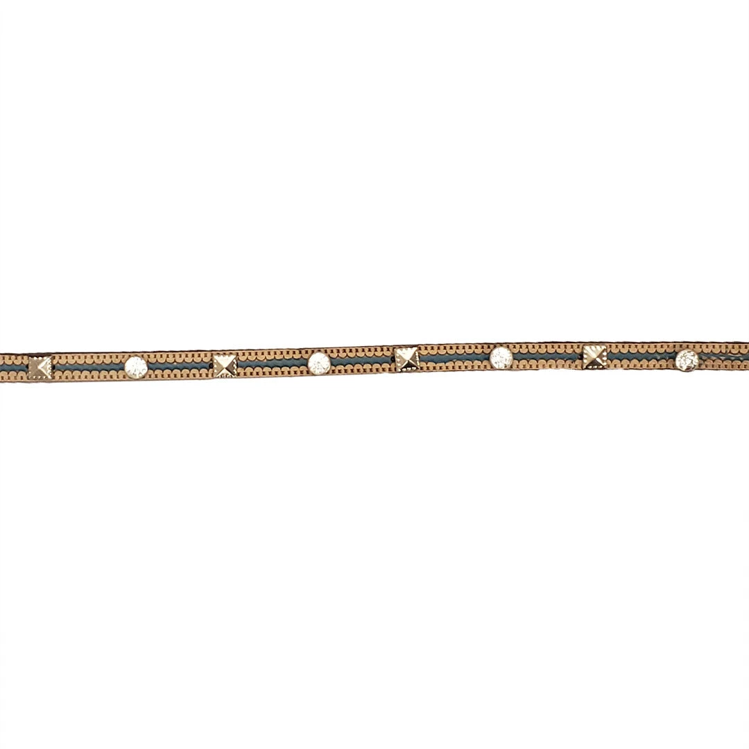 Phunky Horse Inlay & Stud Leather Cowboy Hat Band 1 Phunky Horse Inlay & Stud Leather Cowboy Hat Band