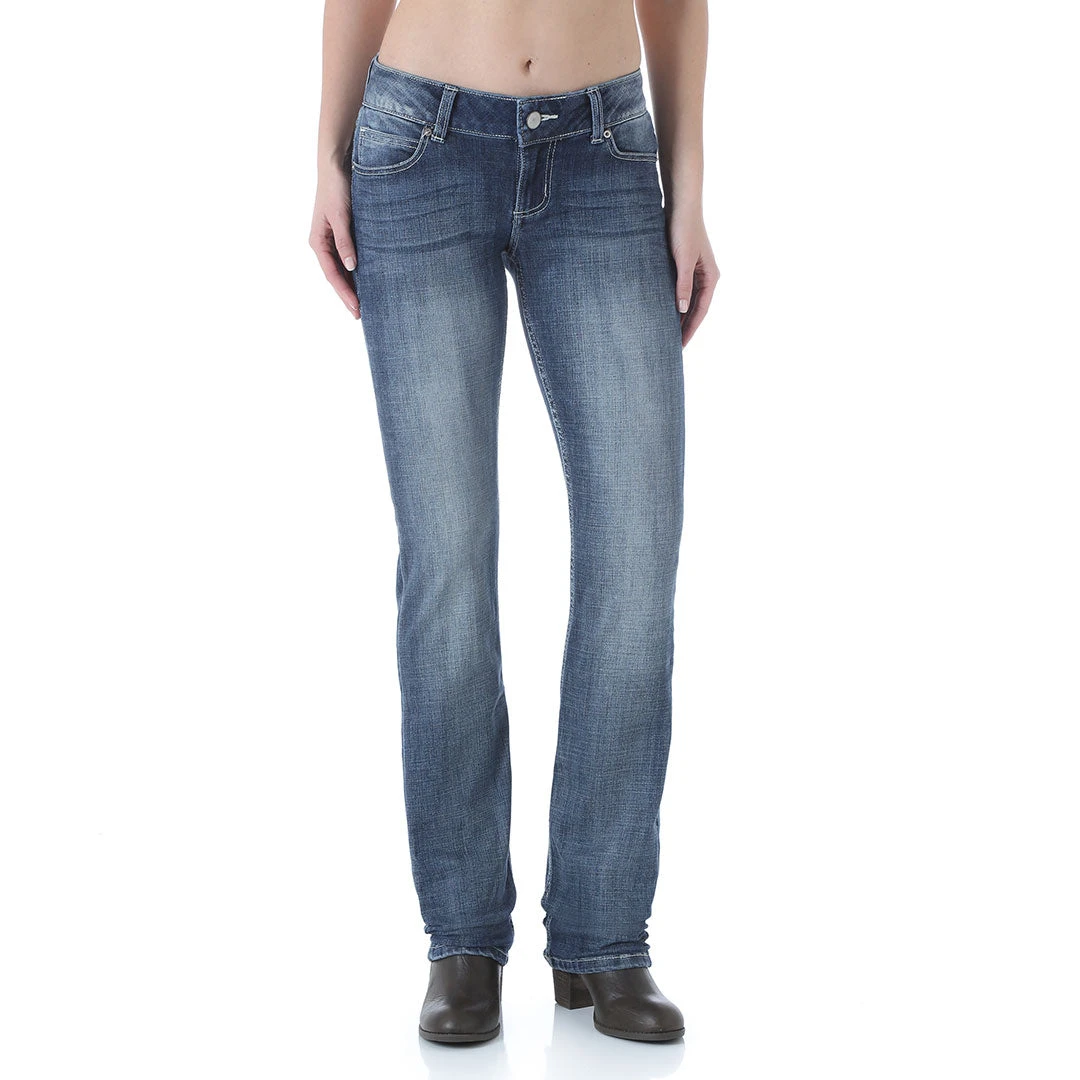Wrangler Women's Straight Leg Mid Rise Jeans 2 Wrangler Women's Straight Leg Mid Rise Jeans - Image 2