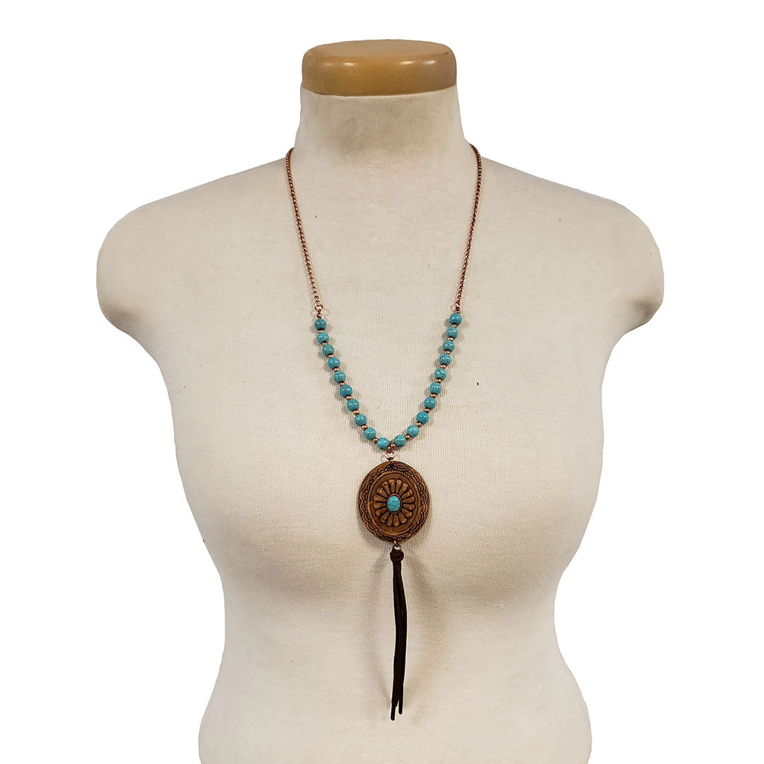 Cindy Smith Leather Concho & Turquoise Jewelry Set 1 Cindy Smith Leather Concho & Turquoise Jewelry Set