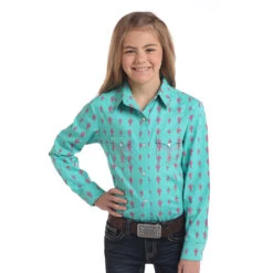 Panhandle Girls' Cactus Print Shirt