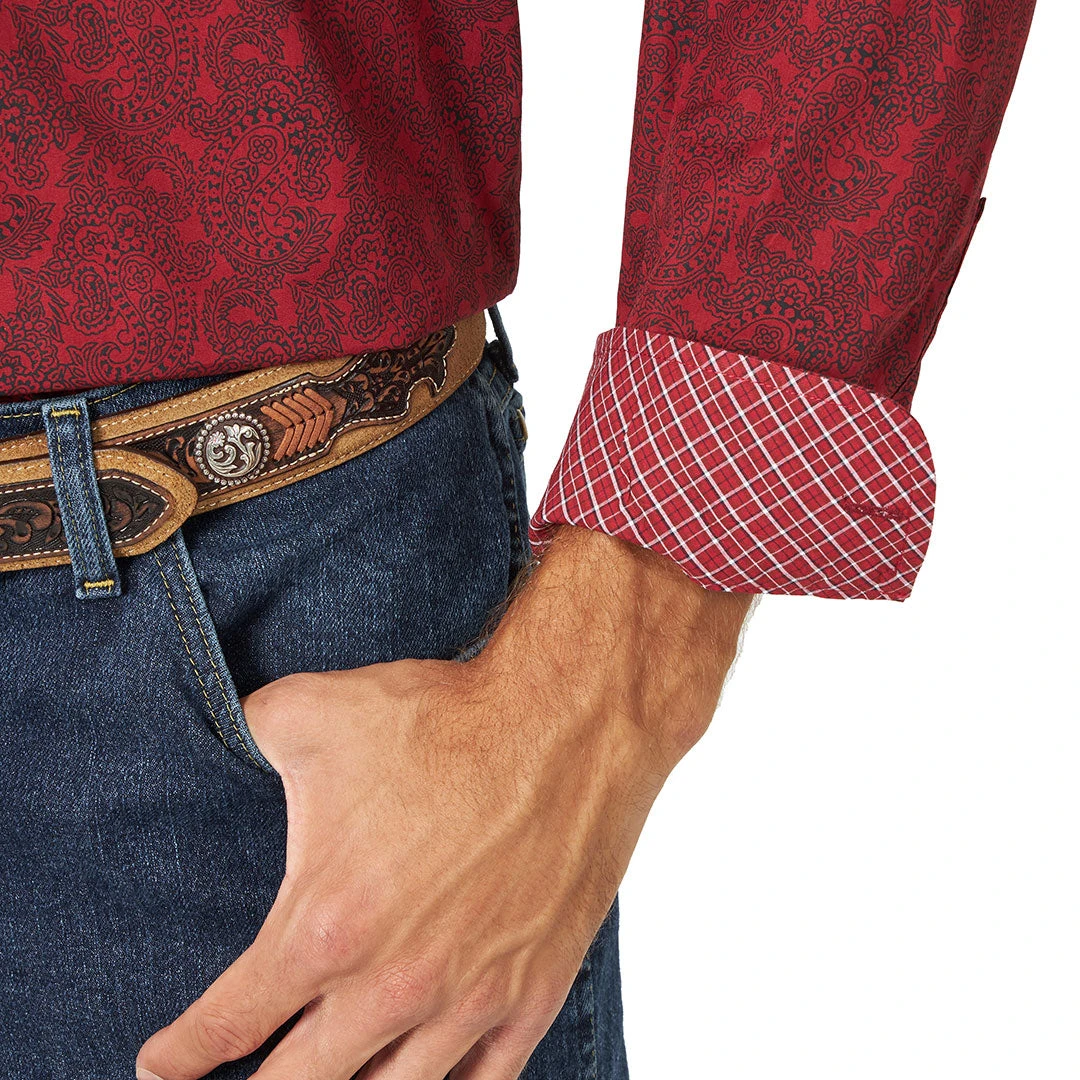 Wrangler Men's George Strait Paisley Print Shirt 3 Wrangler Men's George Strait Paisley Print Shirt - Image 3