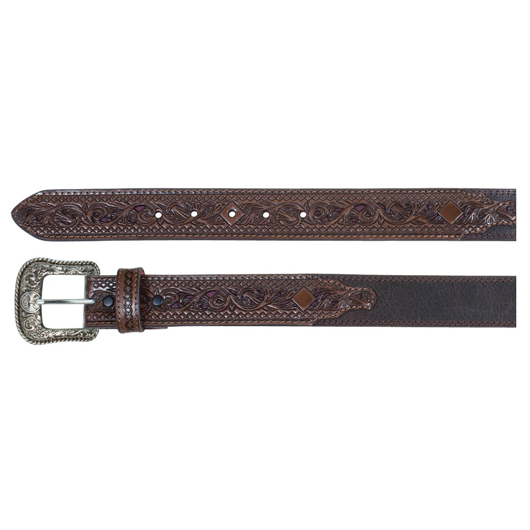 Hooey Tooled Leather Chocolate Mens Belt 1 Hooey Tooled Leather Chocolate Mens Belt