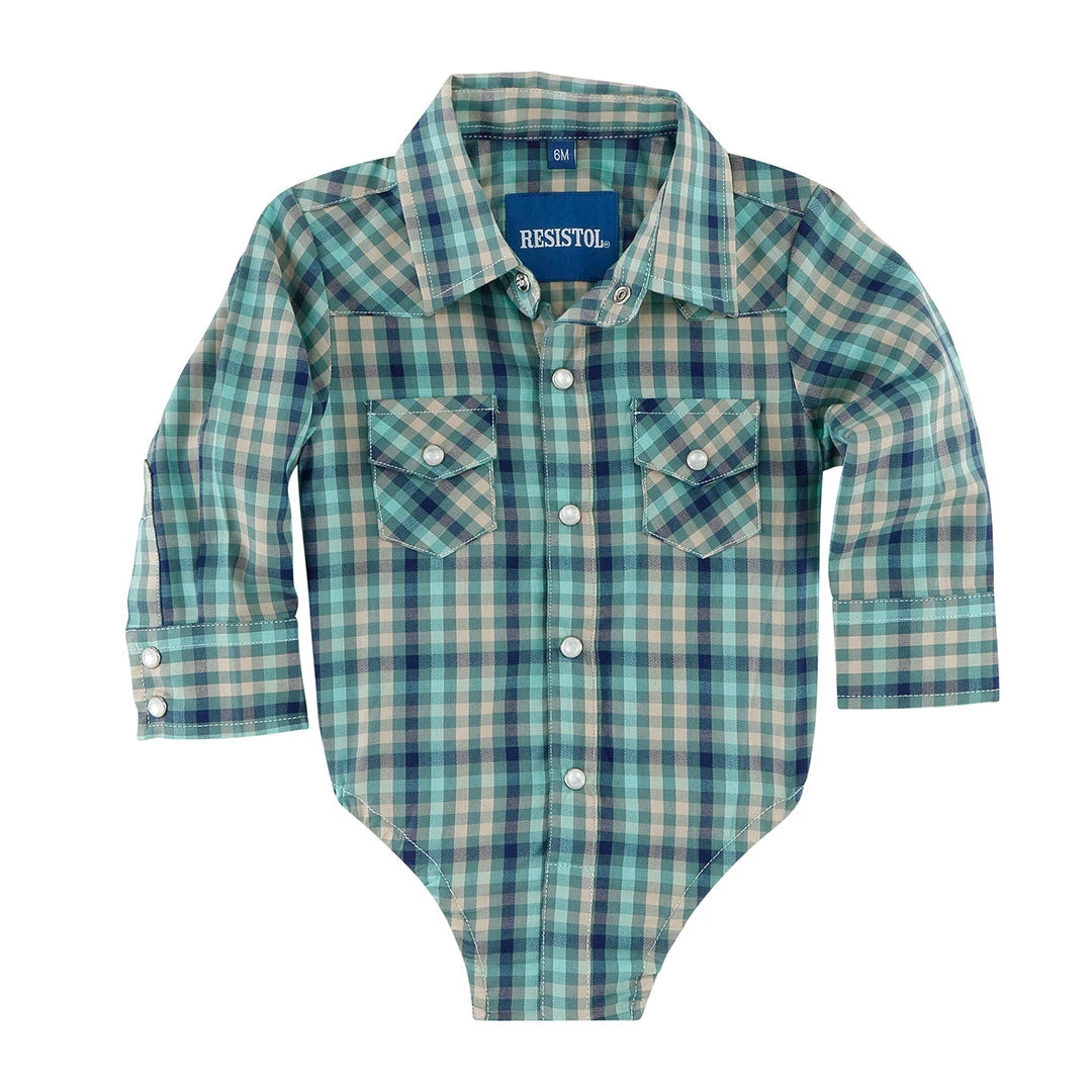 Resistol Baby Boys' Uptmore Plaid Onesie 1 Resistol Baby Boys' Uptmore Plaid Onesie