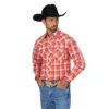 Wrangler Men's Logo Filigree Accent Plaid Shirt