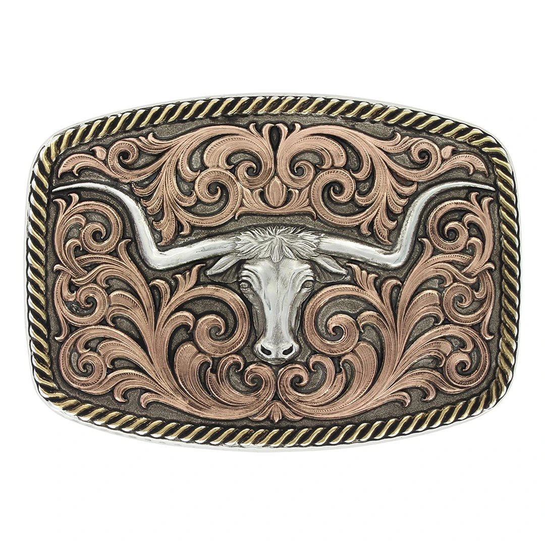 Montana Silversmiths Champion Longhorn Filigree Buckle 1 Montana Silversmiths Champion Longhorn Filigree Buckle