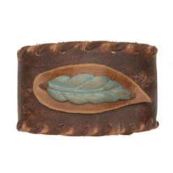 Cowgirl Confetti Women's Laced Up Feather Leather Cuff Bracelet