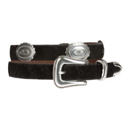 Wrangler Women's Hide Hair & Conchos Belt