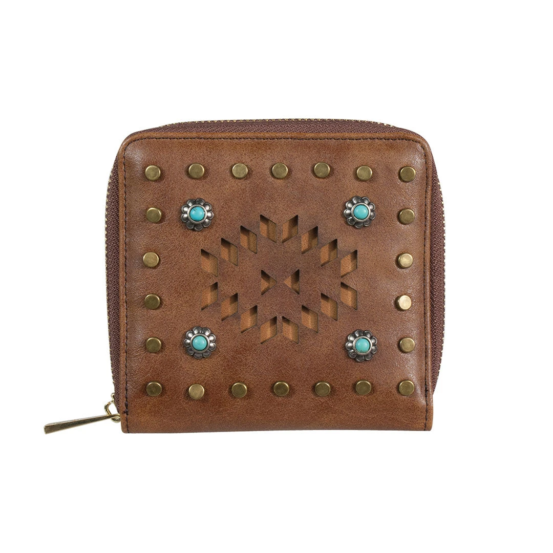 Catchfly Women's Belle Studded Laser Cut Wallet 1 Catchfly Women's Belle Studded Laser Cut Wallet
