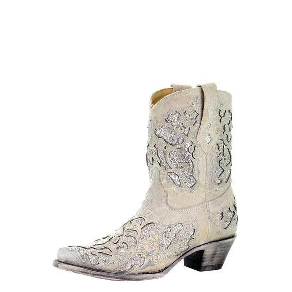 Corral Women's Mariah Shortie Western Wedding Cowgirl Boots 1 Corral Women's Mariah Shortie Western Wedding Cowgirl Boots