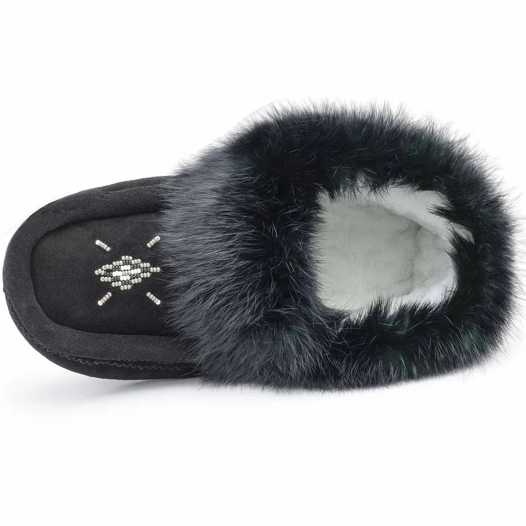 Lammle's Women's Fur Trim Moccasins 1 Lammle's Women's Fur Trim Moccasins
