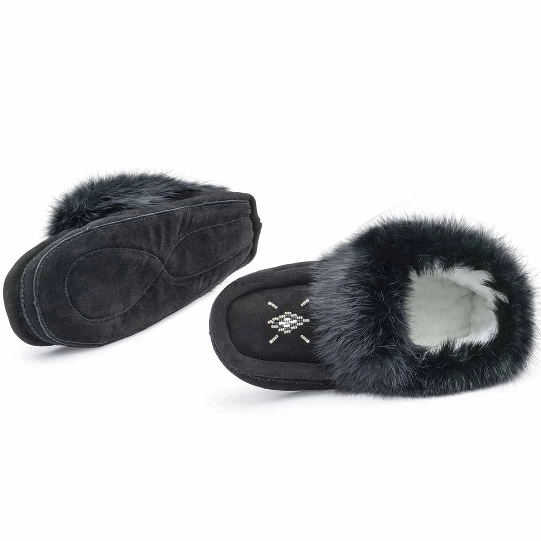Lammle's Women's Fur Trim Moccasins 2 Lammle's Women's Fur Trim Moccasins - Image 2