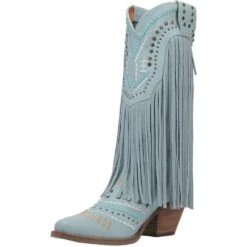 Dingo Women's Gypsy Leather Cowgirl Boots -Western Cowboy Equipment Store DNP DI737 Blue 8