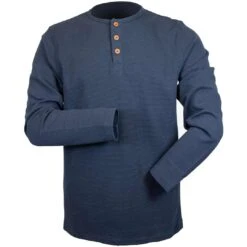 Hedge Men's Ribbed Knit Henley T-Shirt -Western Cowboy Equipment Store GRY 73MT130 NV 1