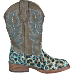 Roper Girls' Glitter Leopard Square Toe Cowgirl Boots -Western Cowboy Equipment Store KAR 91819012562 1