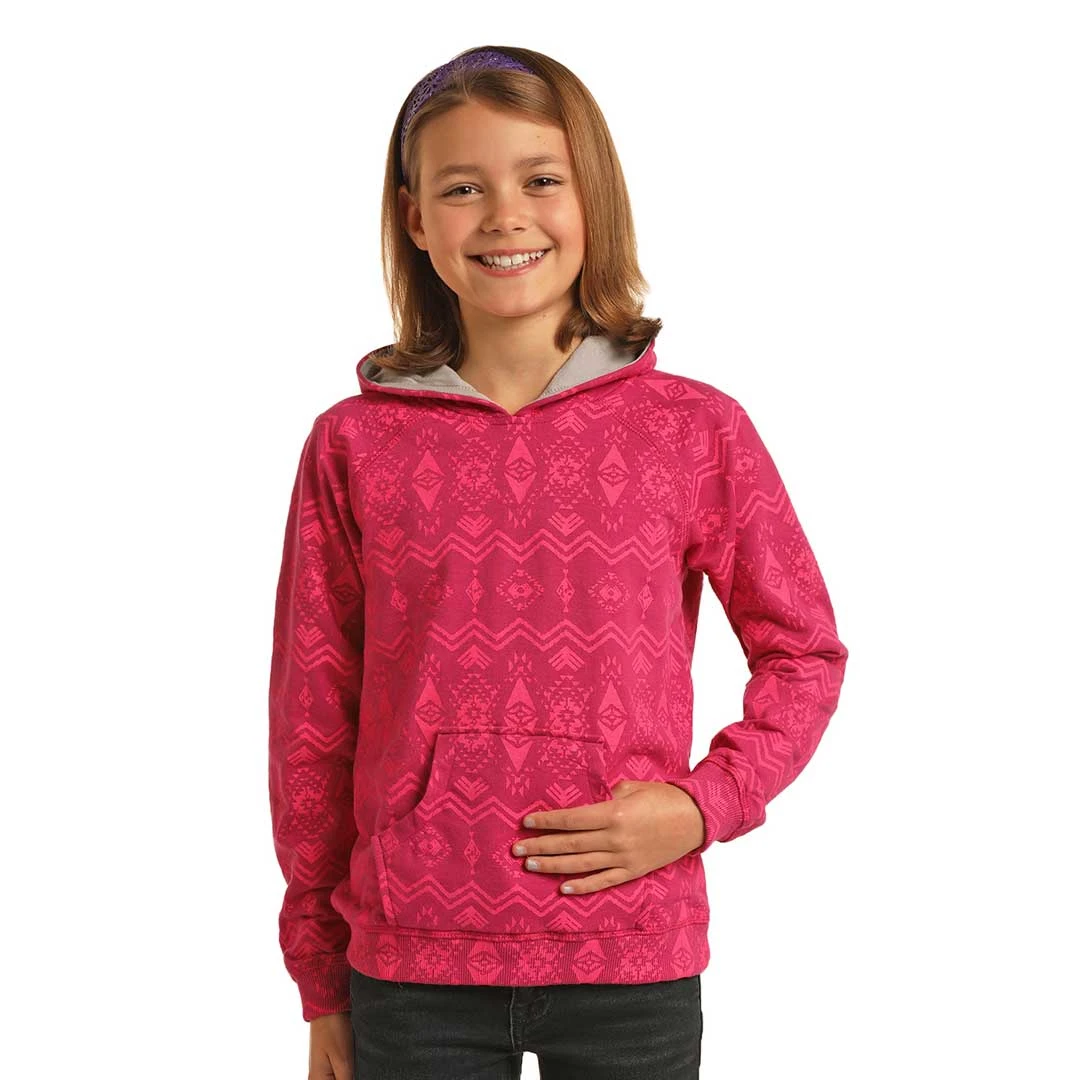 Rock & Roll Cowgirl Girls' Aztec Print Hoodie 1 Rock & Roll Cowgirl Girls' Aztec Print Hoodie