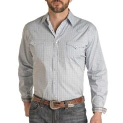 Rough Stock Men's Medallion Print Snap Shirt