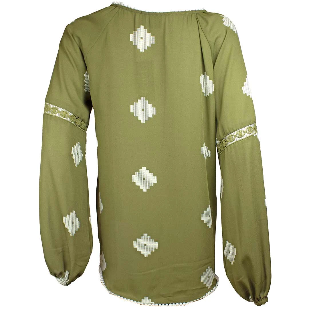 Cruel Denim Women's Pom Hem Georgette Blouse 2 Cruel Denim Women's Pom Hem Georgette Blouse - Image 2