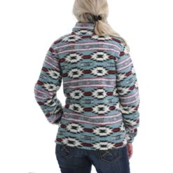 Cinch Women's Southwest Printed Fleece Pullover -Western Cowboy Equipment Store RCK MAK9821002 BK