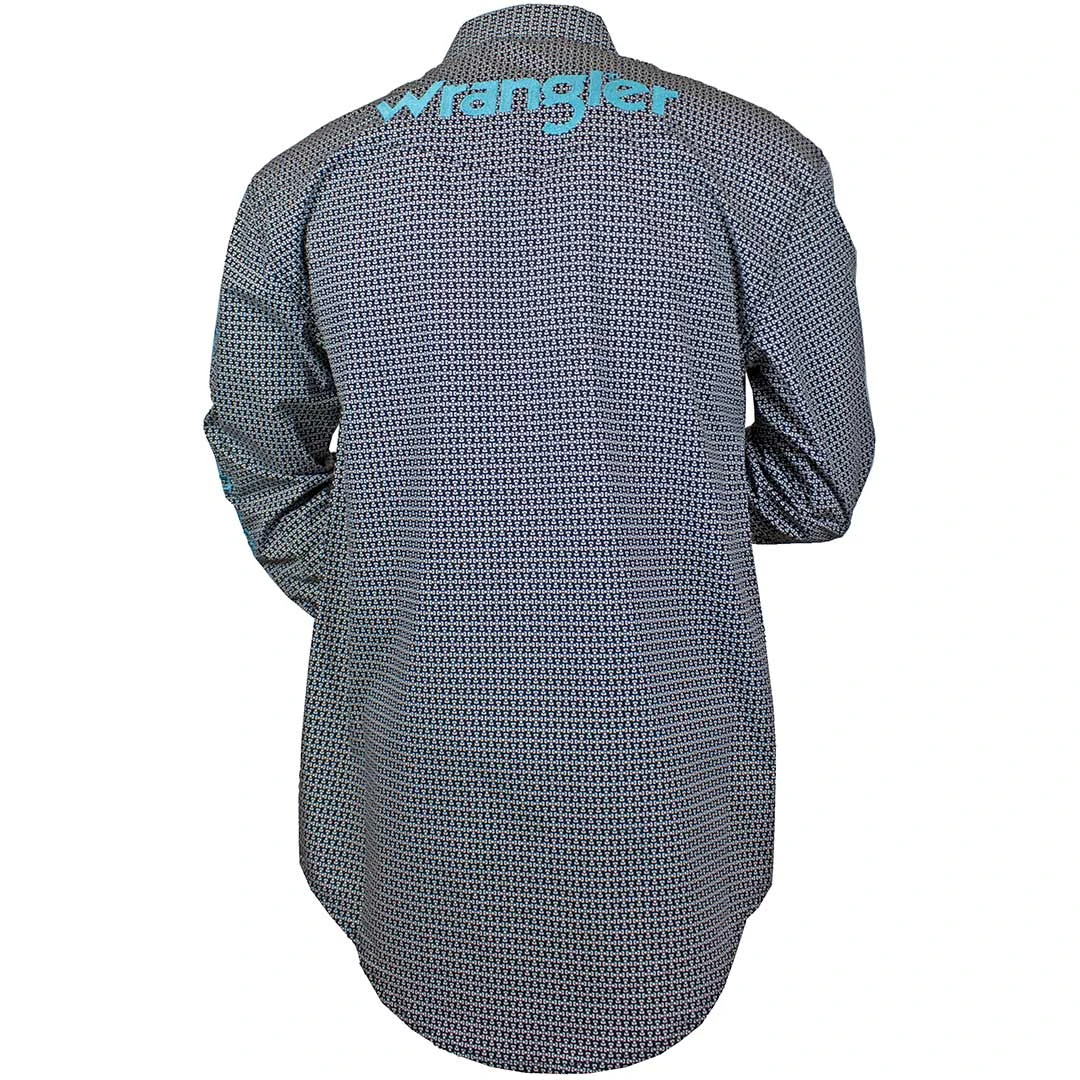 Wrangler Men's Logo Cross Print Snap Shirt 2 Wrangler Men's Logo Cross Print Snap Shirt - Image 2