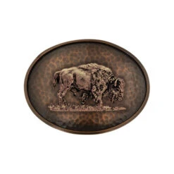Montana Silversmiths Men's Vintage Hammered Buffalo Buckle