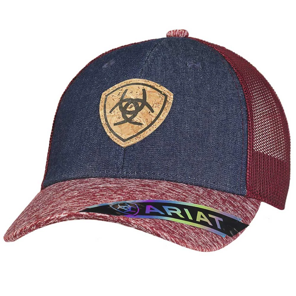 Ariat Women's Cork Shield Denim Snap Back Cap 1 Ariat Women's Cork Shield Denim Snap Back Cap