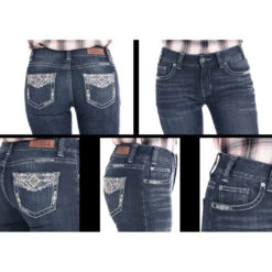 Rock & Roll Denim Women's Embellished Mid Rise Bootcut Jeans -Western Cowboy Equipment Store b274b01f449717a4b3c1478d7e1088ef
