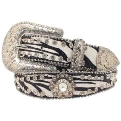 Blazin Roxx Women's Zebra Print Rhinestone Belt