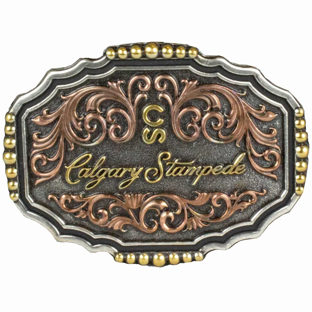 Montana Silversmiths Calgary Stampede Tri-Colour CS Logo Buckle 1 Montana Silversmiths Calgary Stampede Tri-Colour CS Logo Buckle