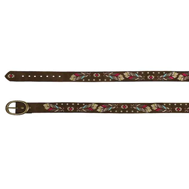 Catchfly Girls' Feather Embroidered Belt 2 Catchfly Girls' Feather Embroidered Belt - Image 2