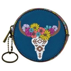 Catchfly Steer Skull Round Coin Purse