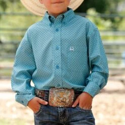 Cinch Boys' ArenaFlex Geometric Print Button-Down Shirt 5 Cinch Boys' ArenaFlex Geometric Print Button-Down Shirt -Western Cowboy Equipment Store cinch boys arenaflex geometric print button down shirt