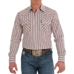 Cinch Men's Floral Stripe Print Snap Shirt