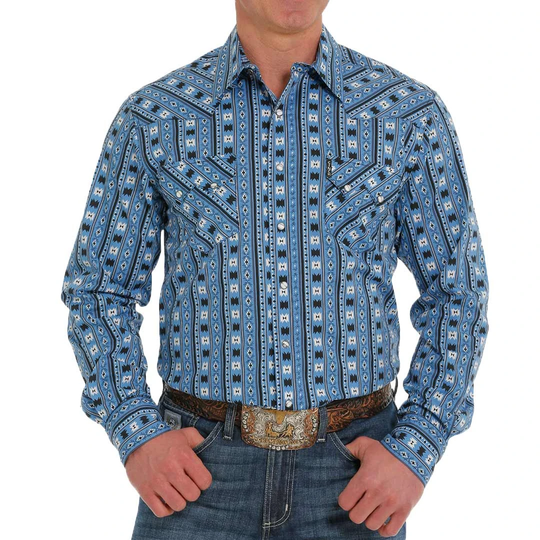Cinch Men's Modern Fit Aztec Print Snap Shirt 2 Cinch Men's Modern Fit Aztec Print Snap Shirt - Image 2