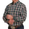 Cinch Men's Plaid Print Button-Down Shirt