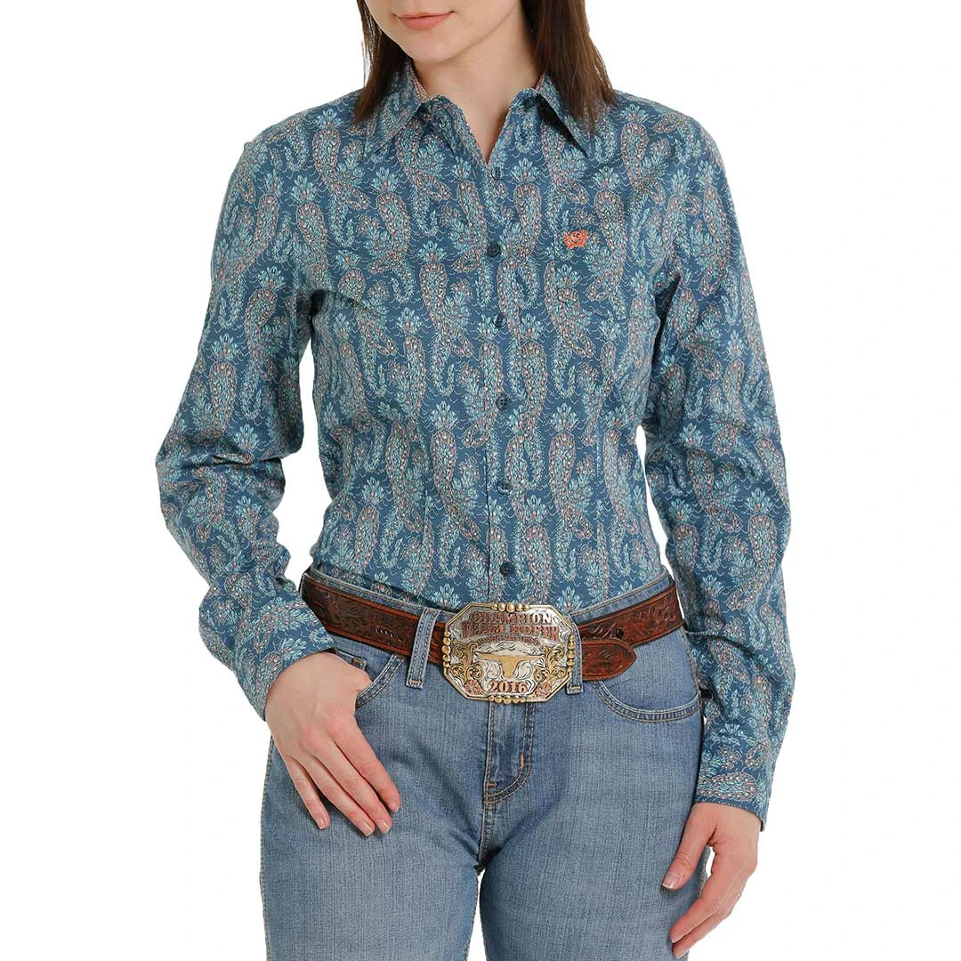 Cinch Women's Paisley Print Button-Down Shirt 1 Cinch Women's Paisley Print Button-Down Shirt