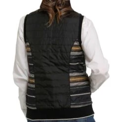 Cinch Women's Quilted Reversible Stripe Vest -Western Cowboy Equipment Store cinch women s quilted reversible stripe vest