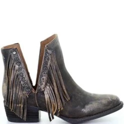 Circle G Women's Cut-Out With Fringe Round Toe Cowgirl Boots -Western Cowboy Equipment Store circle g women s cut out with fringe round toe cowgirl boots