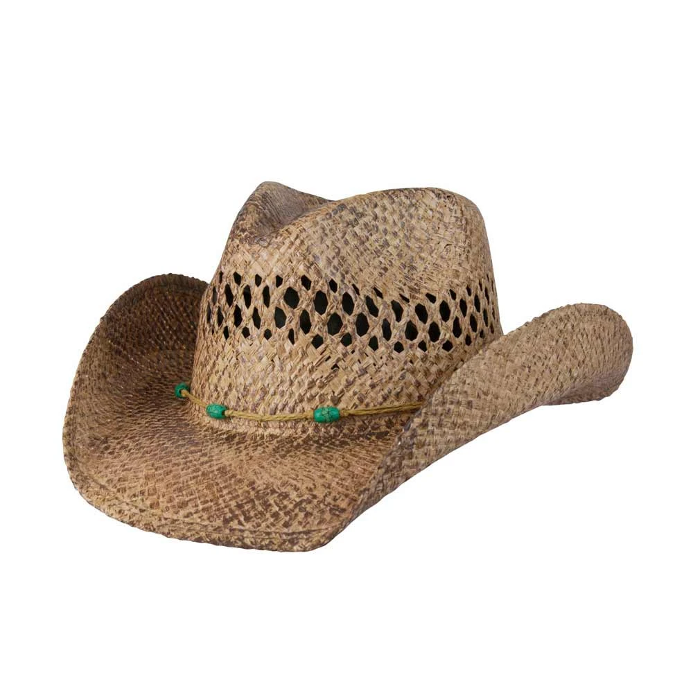Conner Hats Turquoise Bead Straw Cowboy Hat 1 Conner Hats Turquoise Bead Straw Cowboy Hat