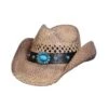Conner Hats Turquoise Raffia Straw Cowboy Hat