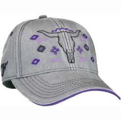 Cowgirl Hardware Women's Steer Skull Snap Back Cap