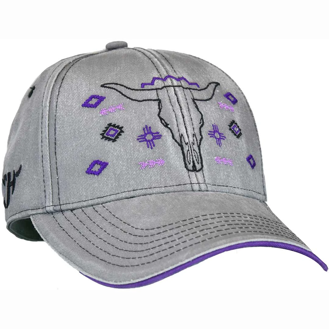 Cowgirl Hardware Women's Steer Skull Snap Back Cap 1 Cowgirl Hardware Women's Steer Skull Snap Back Cap