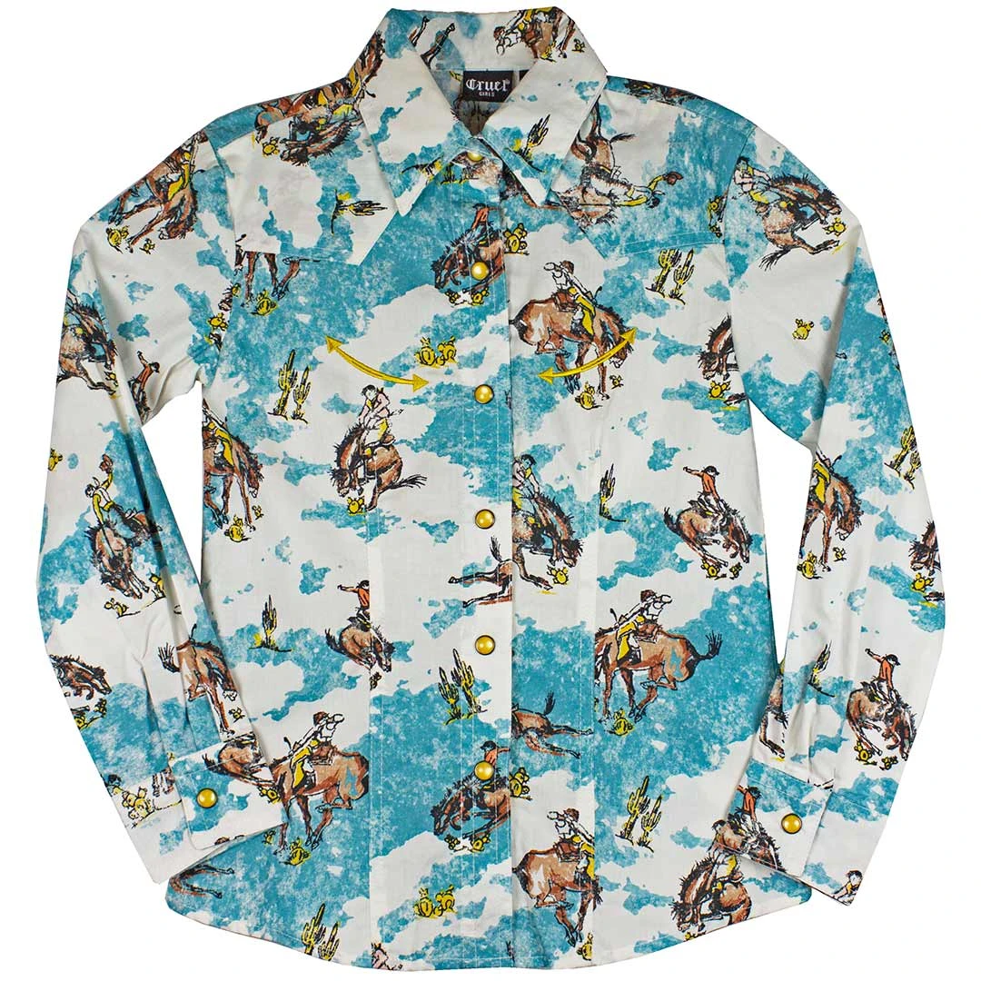 Cruel Denim Girls' Cowgirl Print Snap Shirt 1 Cruel Denim Girls' Cowgirl Print Snap Shirt