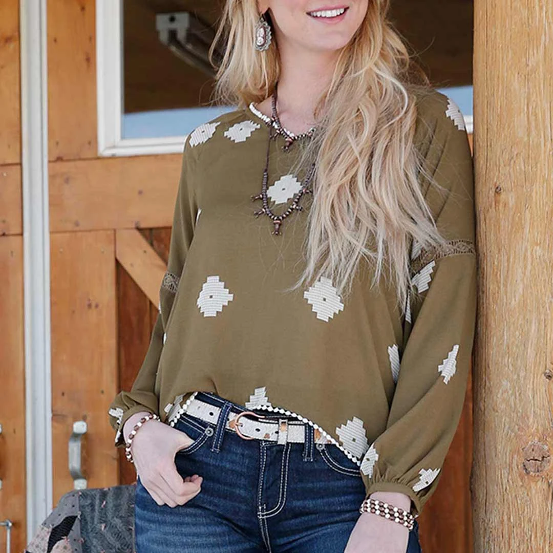 Cruel Denim Women's Pom Hem Georgette Blouse 3 Cruel Denim Women's Pom Hem Georgette Blouse - Image 3