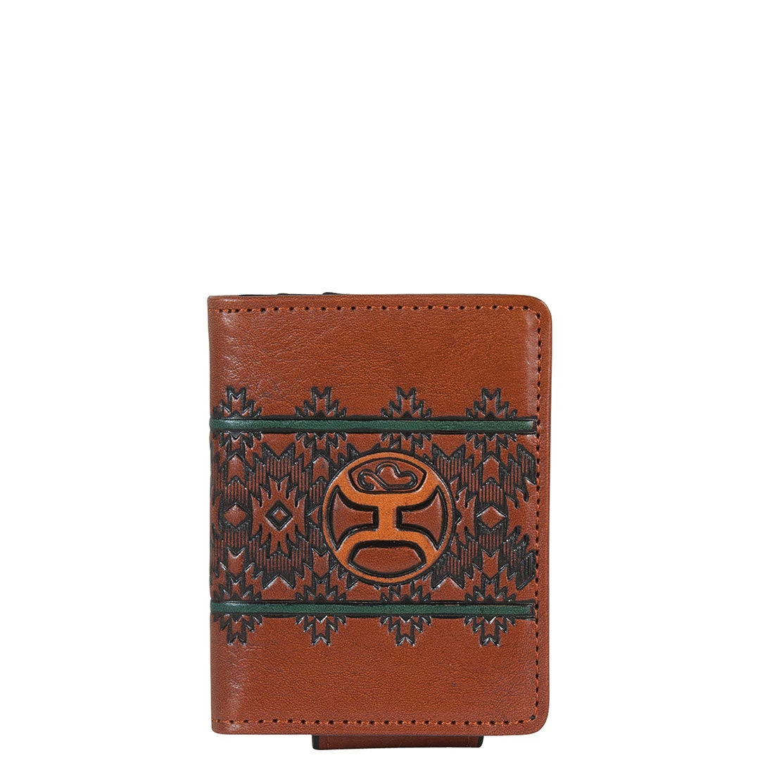 Hooey Men's Aztec Tooled & Pebbled Texture Cardholder Wallet 1 Hooey Men's Aztec Tooled & Pebbled Texture Cardholder Wallet