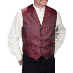 Scully RangeWear Red Dragon Pattern Satin Vest